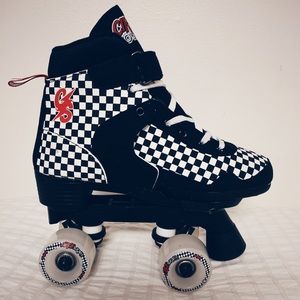 Checkered Roller Skates